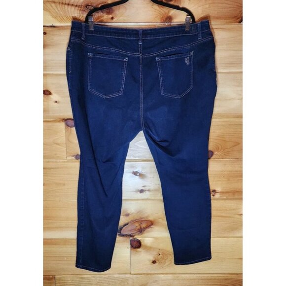 Jessica Simpson junior Plus Size 24 Dark Blue Denim Kiss Me Skinny Jegging Jeans - Picture 5 of 7